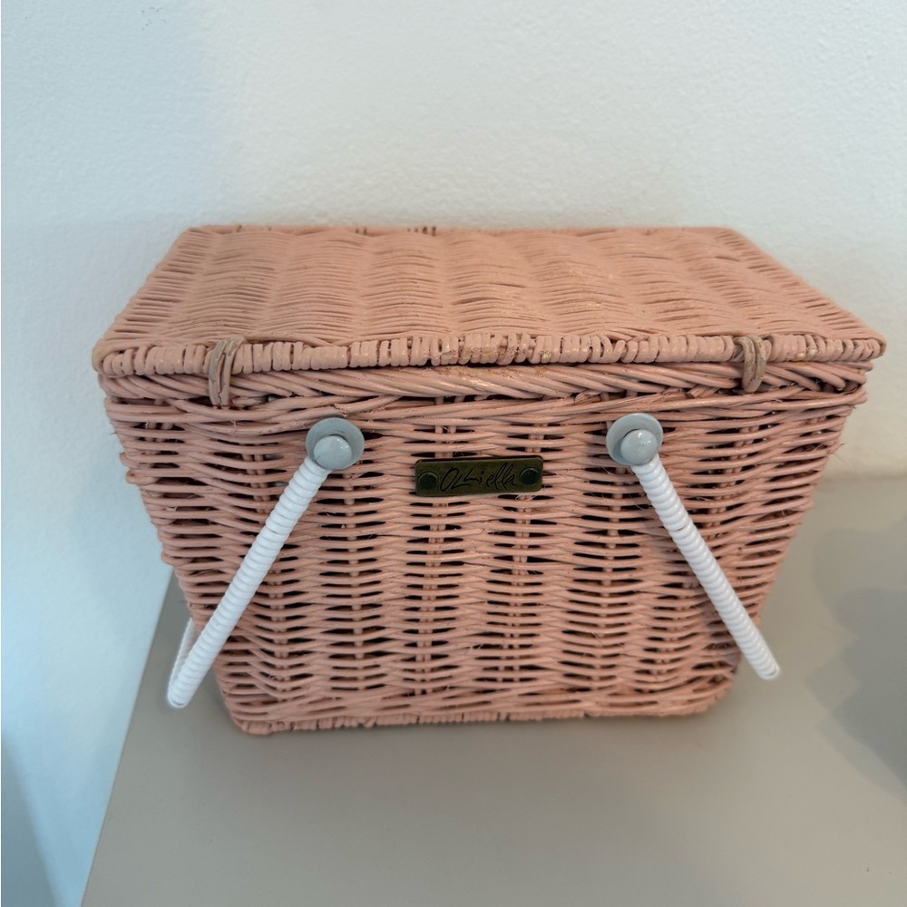 Olli Ella Pink Picnic Basket